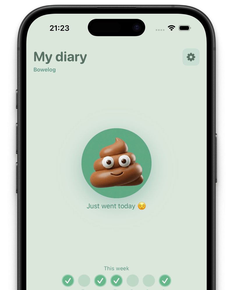 Bowelog one-tap bowel movement logging on iPhone