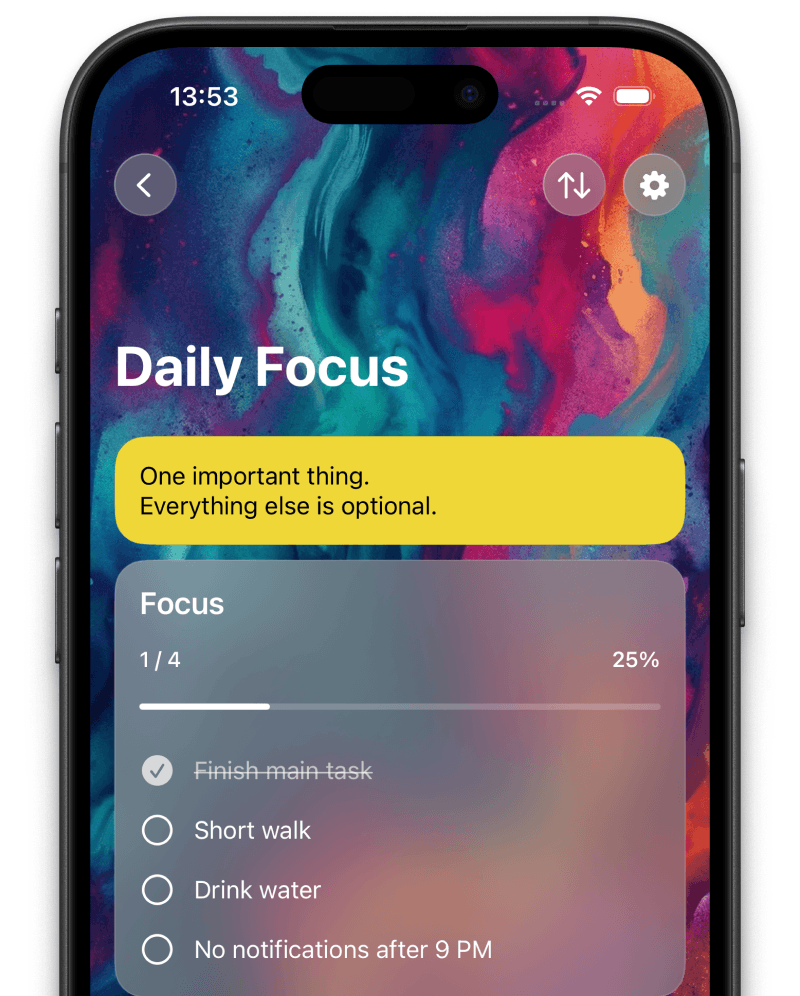 Messo to-do lists and tasks on iPhone in a clean workspace