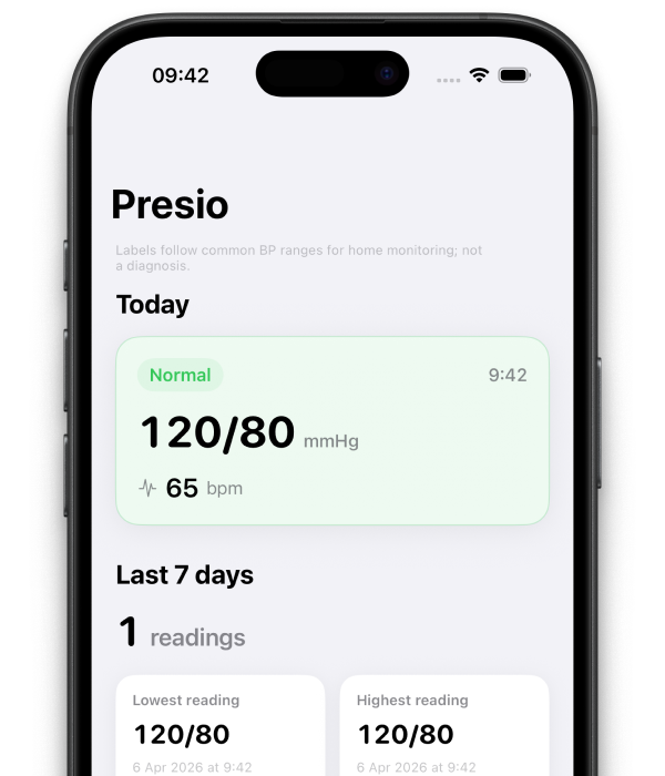 Presio app screenshot on iPhone