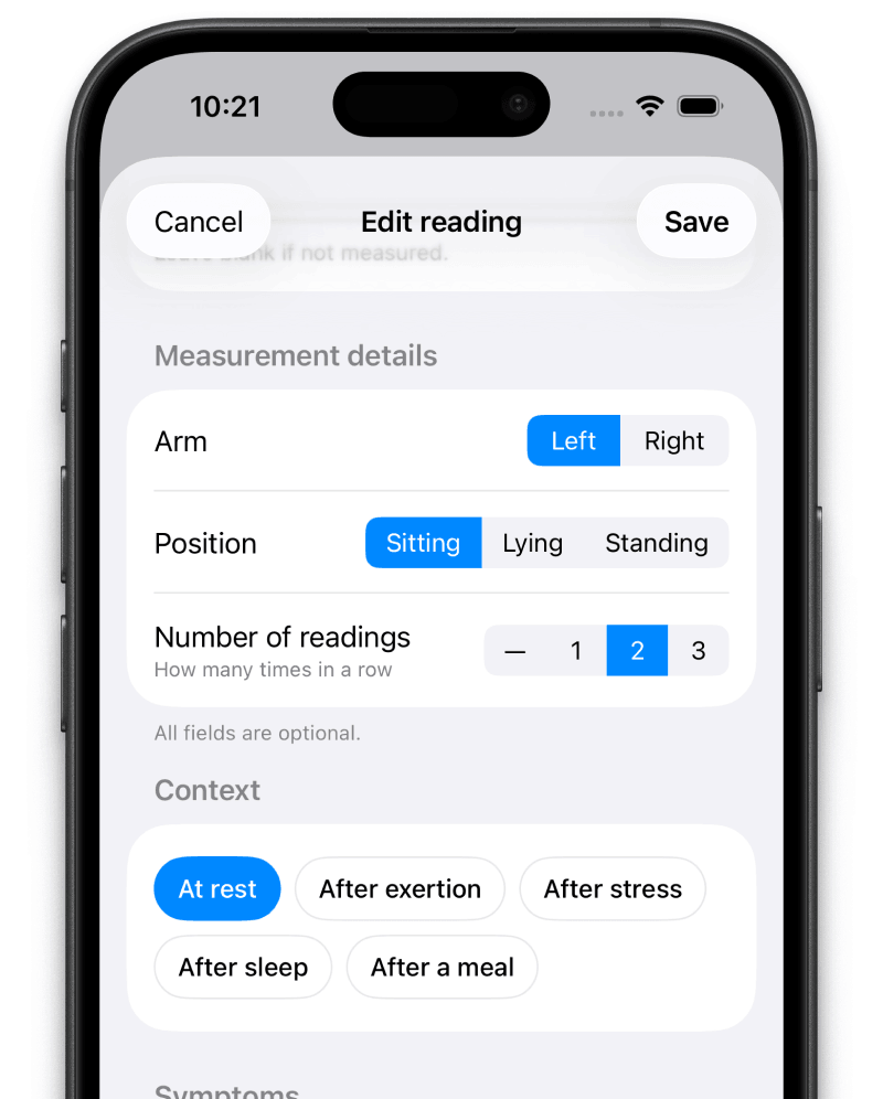 Presio blood pressure app designed for everyday health tracking